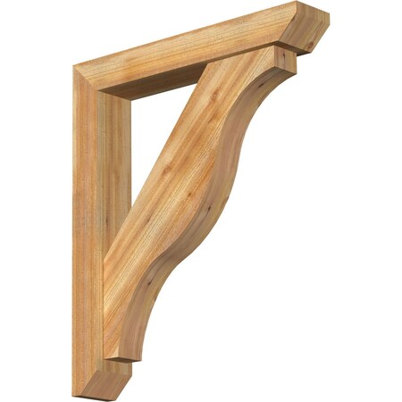 Ekena Millwork Funston Slat Rough Sawn Bracket w/ Offset Brace, Western Red Cedar, 6"W x 34"D x 40"H BKT0604X34X40FST06RWR